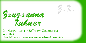 zsuzsanna kuhner business card